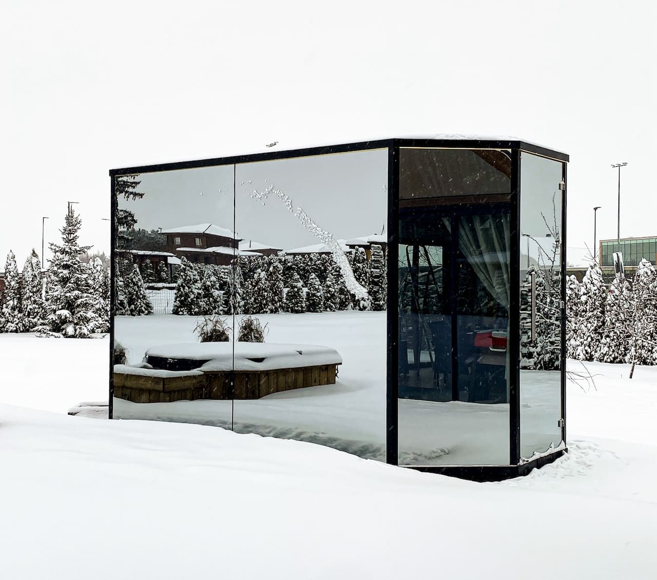 Haljas Hele DOUBLE - Luxury Glass 7 Person Outdoor Sauna w/ Changing Room - The Sauna Store