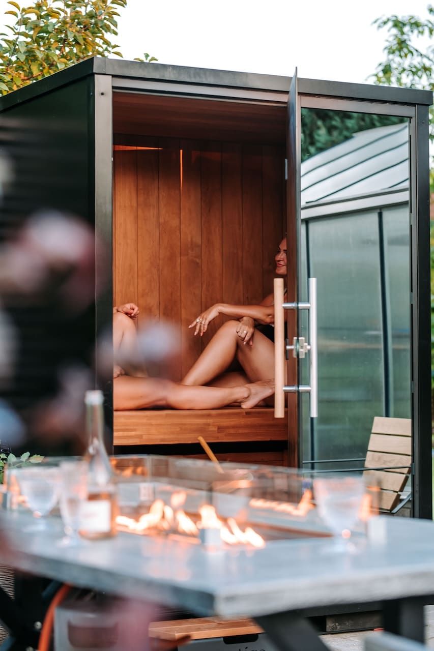 Haljas Hele NANO - Glass Luxury 2 Person Outdoor Sauna - The Sauna Store