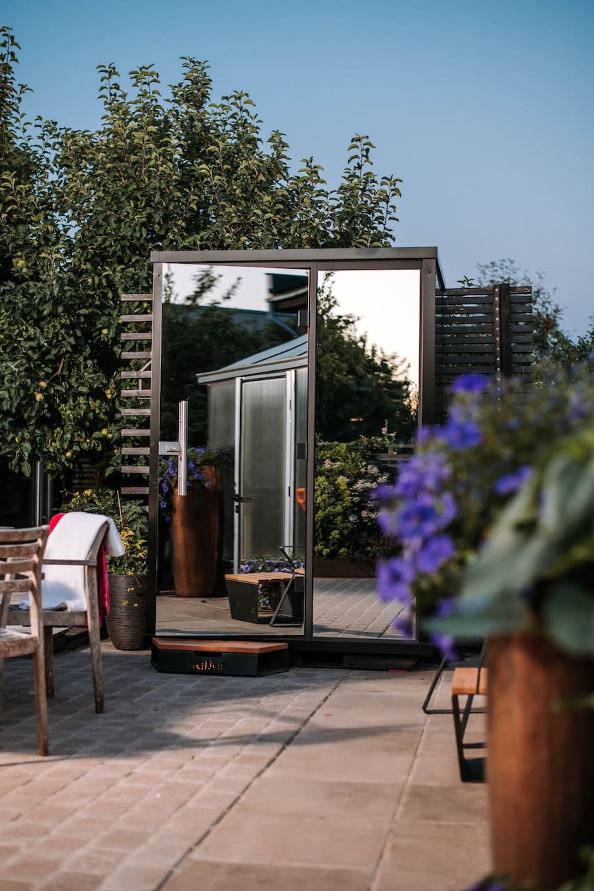 Haljas Hele NANO - Glass Luxury 2 Person Outdoor Sauna - The Sauna Store