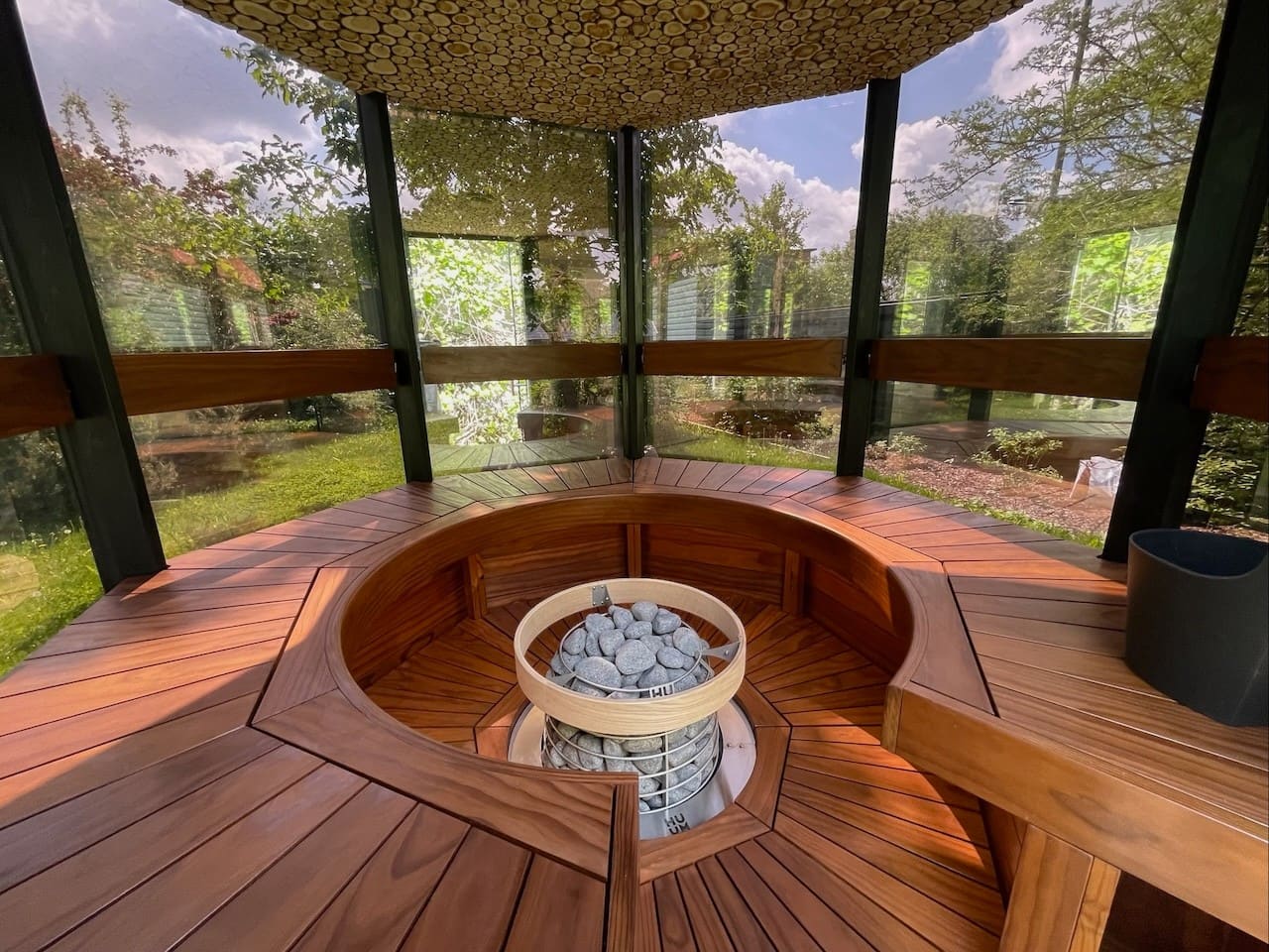 Haljas Hele SINGLE - Glass Luxury 7 Person Outdoor Sauna - The Sauna Store